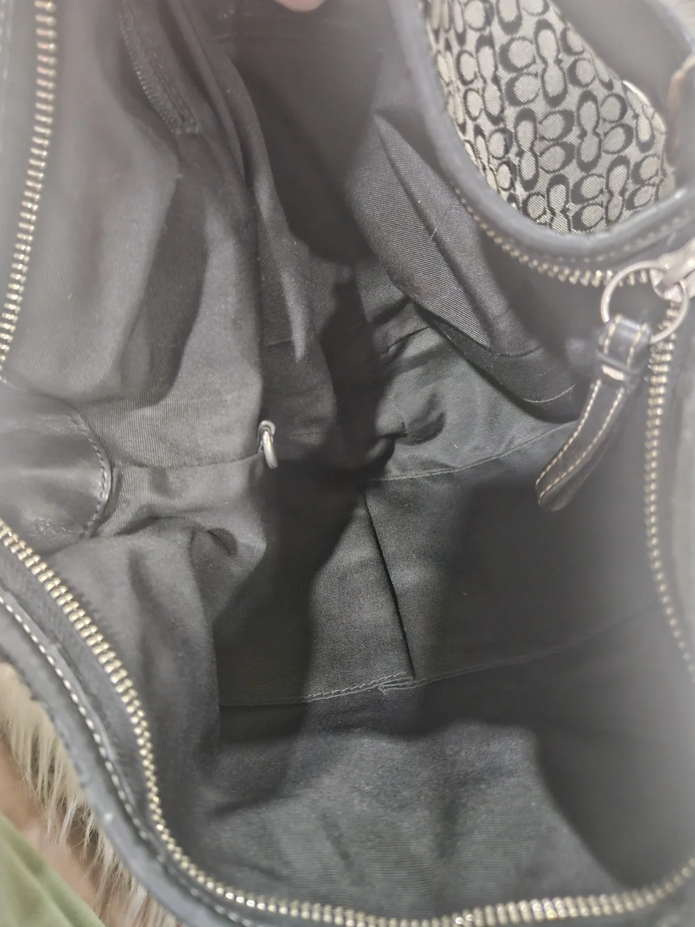 Classic Black Patterned Women's Shoulder Bag